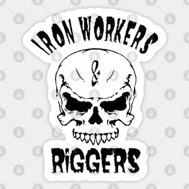 Iron Worker skull Sticker by  The best hard hat stickers 